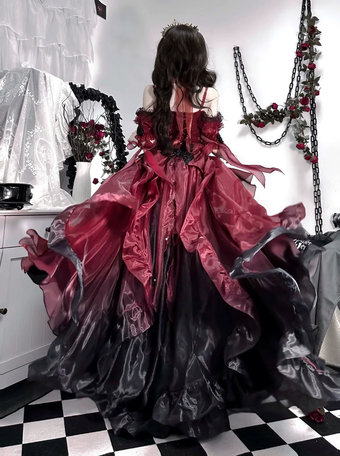 Meowing and fruity - Elegant Lolita Gorgeous Trailing With Large Hem & Shoulder Strap - Image 4