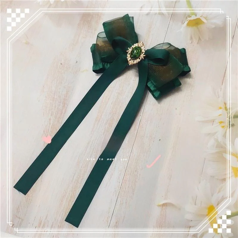 MoXiaoqing Handmade - Elegant Lolita HeaddressDark Green Butterfly Hair Accessory Choker - Image 11
