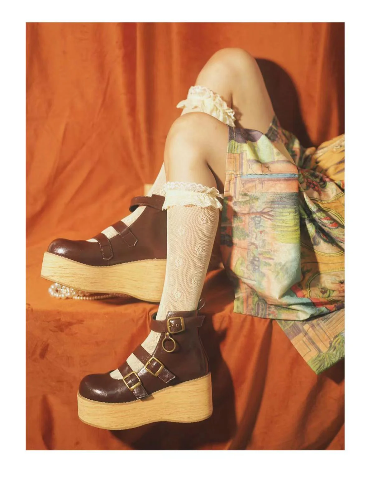 MODO - Retro Lolita Platform Shoes Round Toe Thick Sole - Image 11