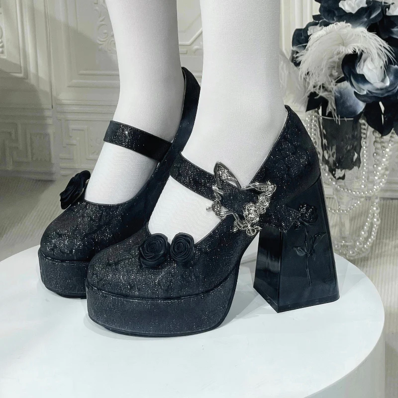 Dreamland - Cyclic Wonders - Elegant Lolita High Platform Shoes with Butterfly and Rose Details - Image 12
