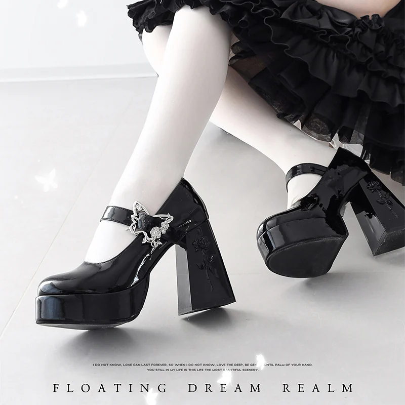 Dreamland - The cycle of all things - Lolita High Platform Shoes with Elegant Butterfly Buckle - Image 5