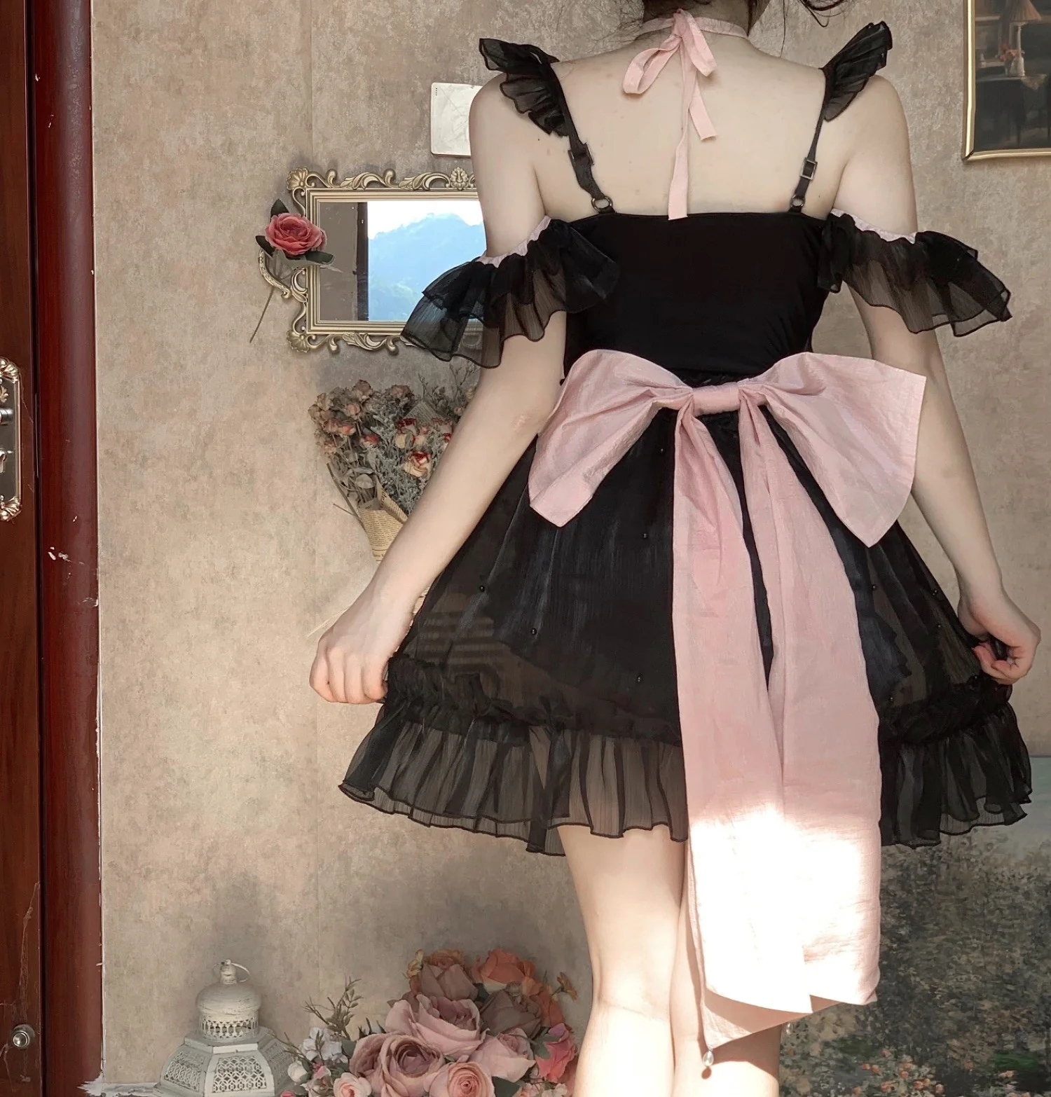 Mermaid - Lolita Inspired Swimsuit with Tulle Overlay and Trailing - Image 5