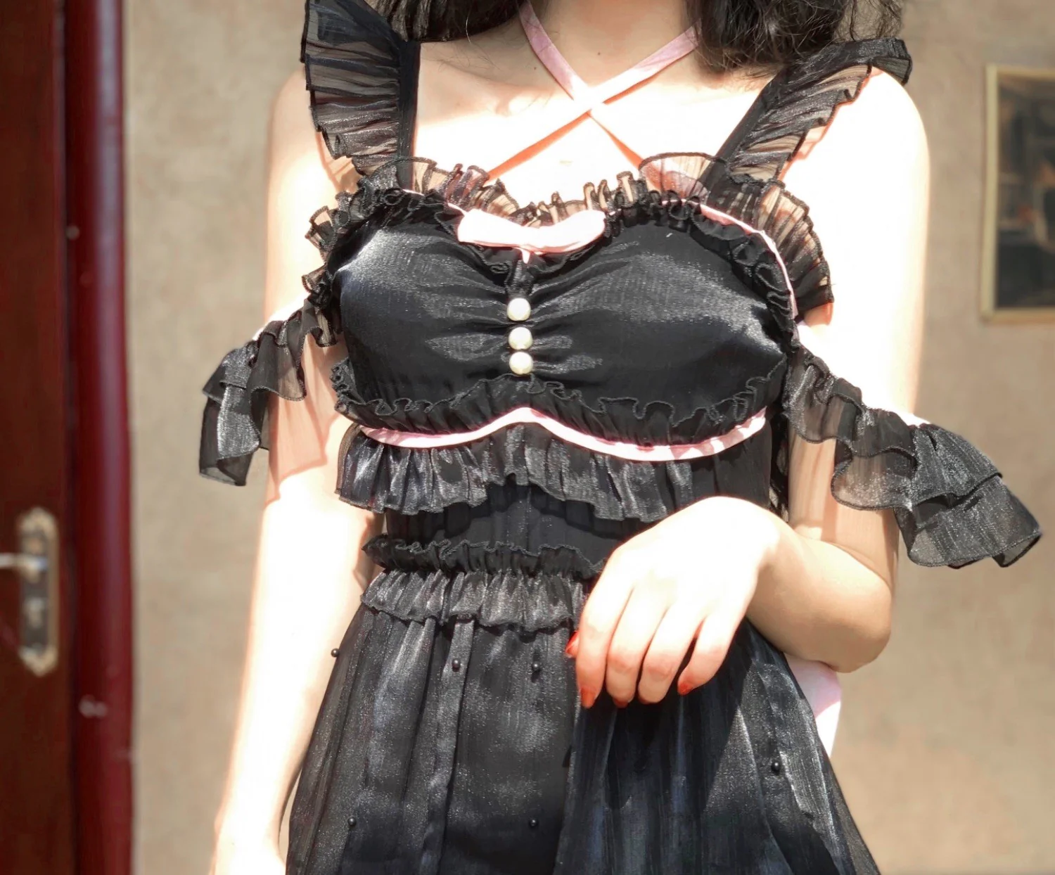 Mermaid - Lolita Inspired Swimsuit with Tulle Overlay and Trailing - Image 6