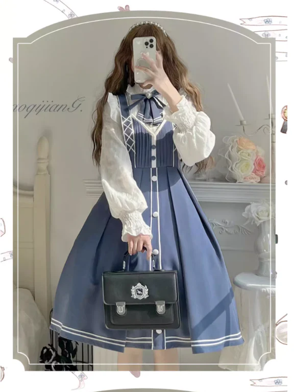 Chunlv Lolita - Book of Lies - Elegant College Style Princess JSK Set - Image 11