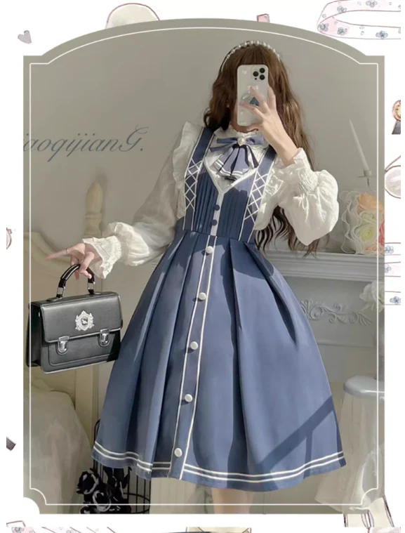 Chunlv Lolita - Book of Lies - Elegant College Style Princess JSK Set - Image 12