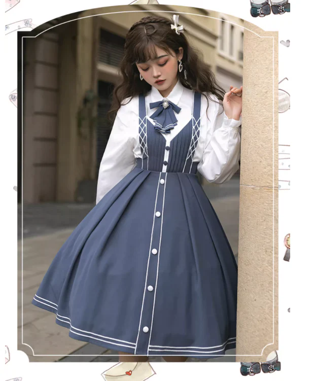 Chunlv Lolita - Book of Lies - Elegant College Style Princess JSK Set - Image 14