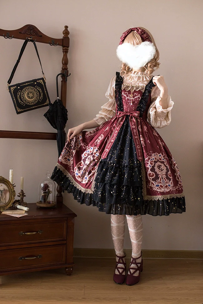 Cheese Cocoa - Star Drop Ceremony - Elegant Lolita JSK Printing Open Front Dress and Blouse Set - Image 7