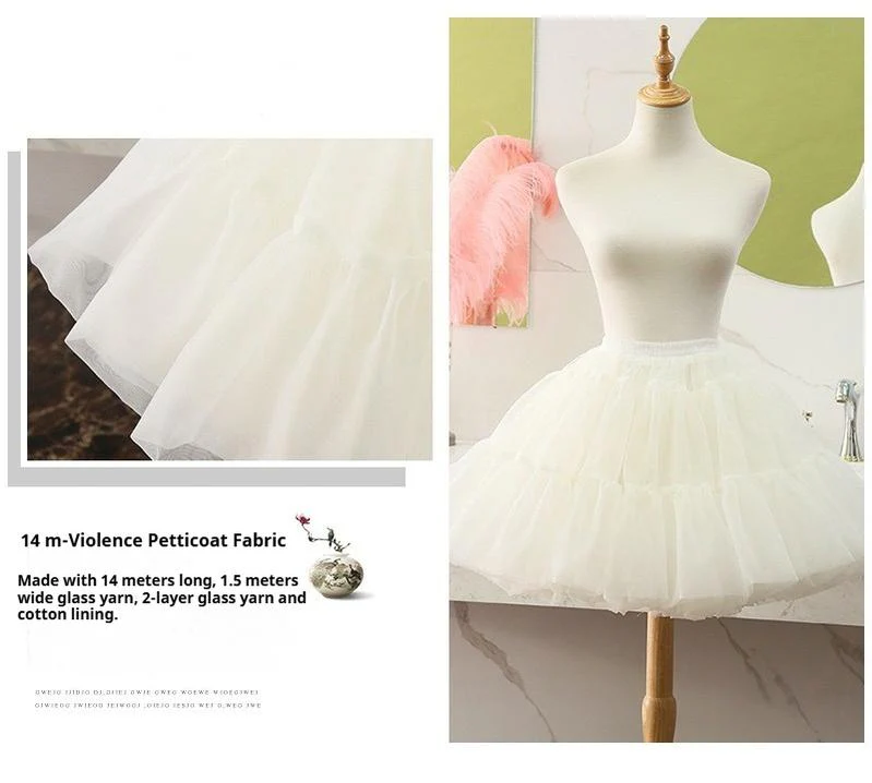 Adjustable Lolita Hoop Puffy Petticoat, 17.7" (45 cm) - Image 12