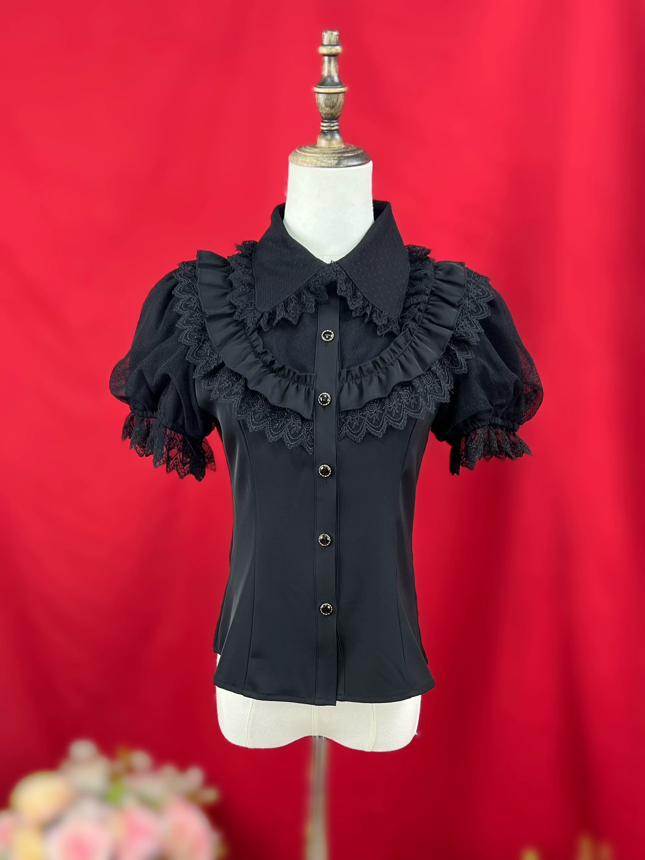 Sweet Lolita Shirt Peter Pan Collar Blouse Detachable Sleeves - Image 11