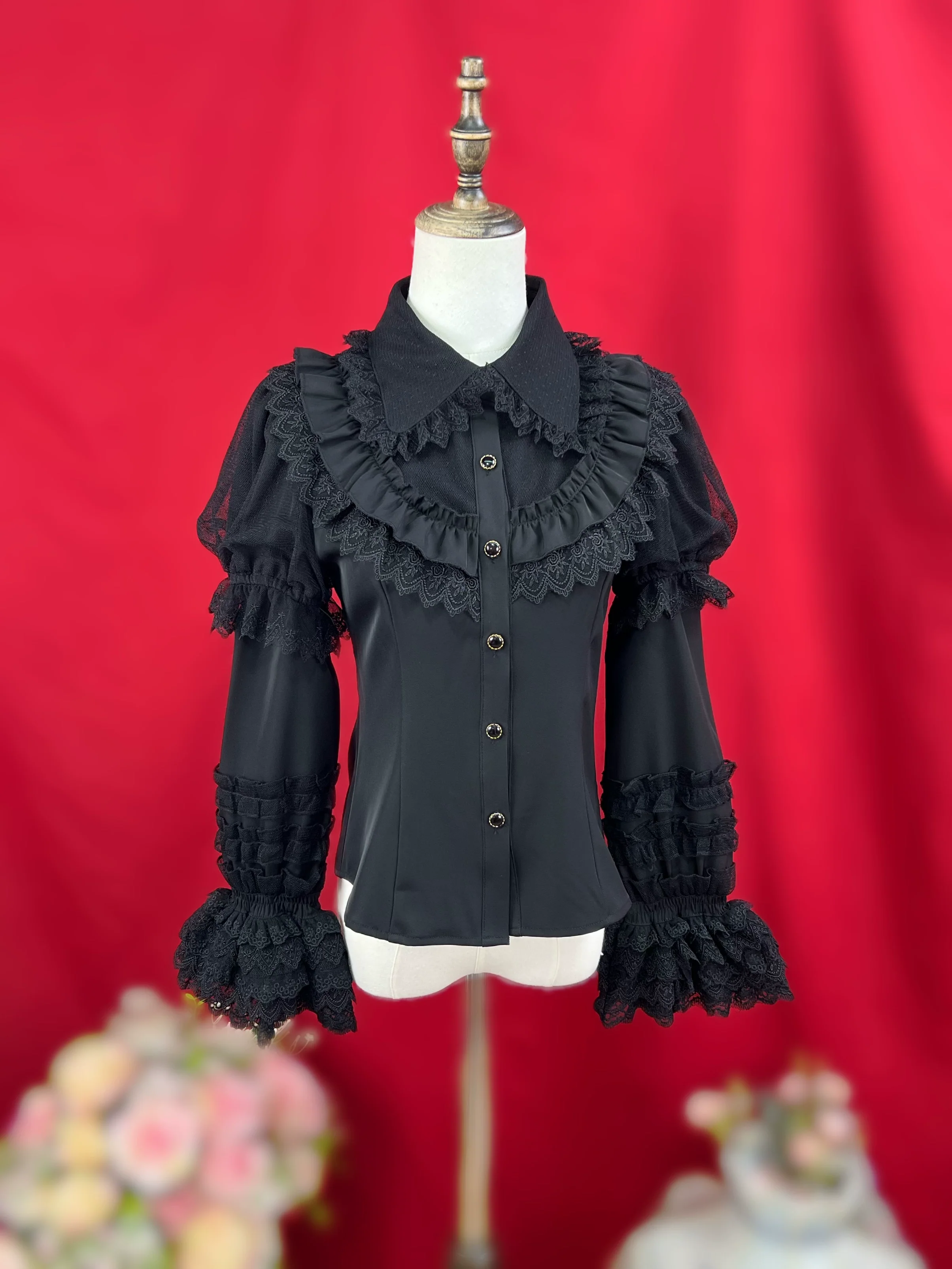 Sweet Lolita Shirt Peter Pan Collar Blouse Detachable Sleeves - Image 12