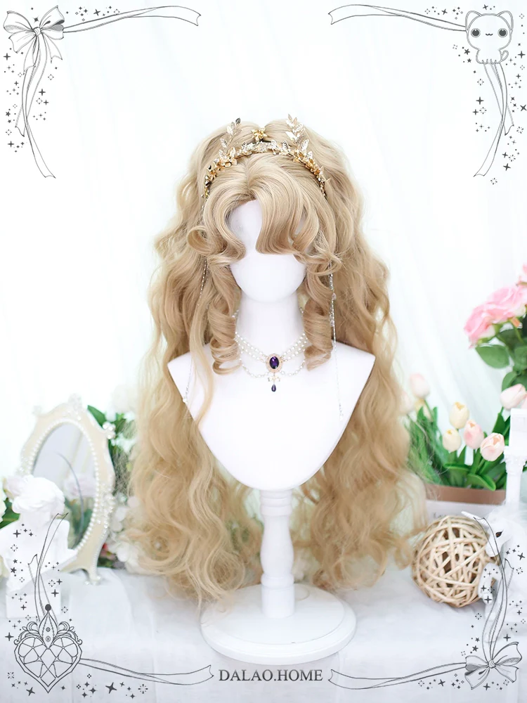 Dalao Home - Lolita Short Curls Hair Oil Painting Style Double Ponytail Wig - Image 2