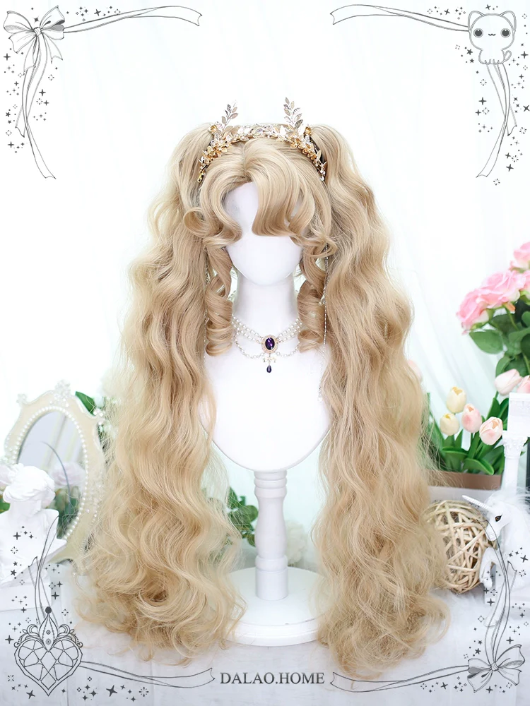 Dalao Home - Lolita Short Curls Hair Oil Painting Style Double Ponytail Wig - Image 4