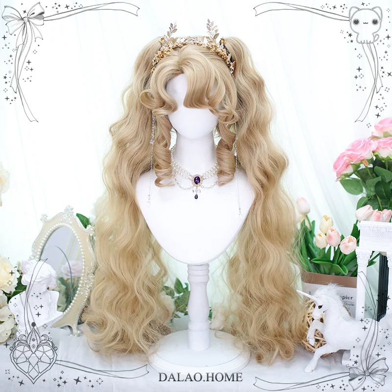 Dalao Home - Lolita Short Curls Hair Oil Painting Style Double Ponytail Wig - Image 5