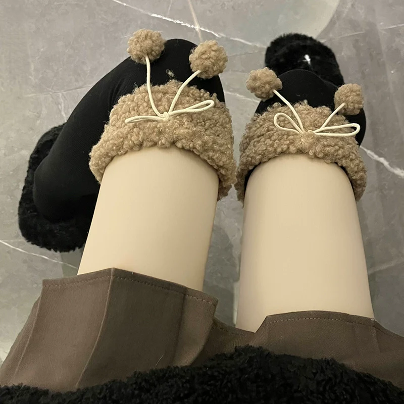 Hua Nai cat - Kawaii Winter Lolita Stockings Fuzzy Trim Furball Over-knee Socks - Image 16