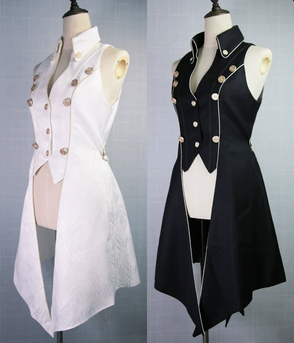 Snow Shadow - Long Sleeveless Ouji Lolita Coat - Image 6