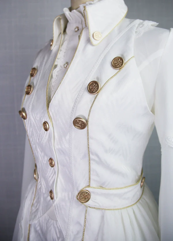 Snow Shadow - Long Sleeveless Ouji Lolita Coat - Image 7