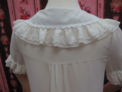 Loose Chiffon Lace Lolita Blouse - Image 6