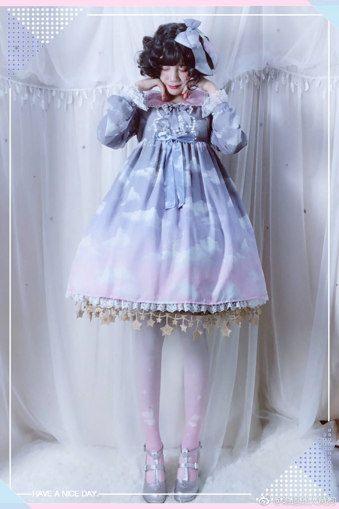 Red Maria - Gradient Starry 80D Velvet Lolita Tights - Image 17