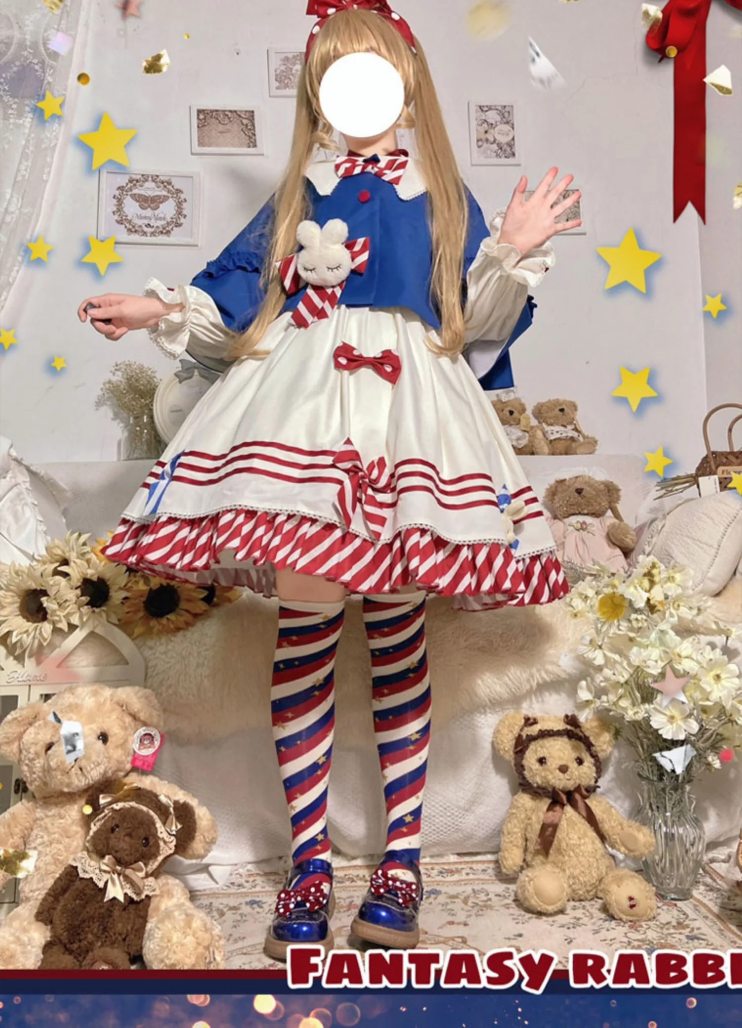 Yukine's Box - Macaron Lolita Cute Stripe Socks - Image 10
