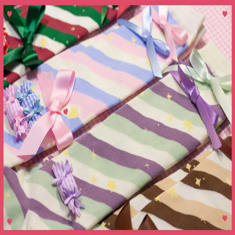 Yukine's Box - Macaron Lolita Cute Stripe Socks - Image 14