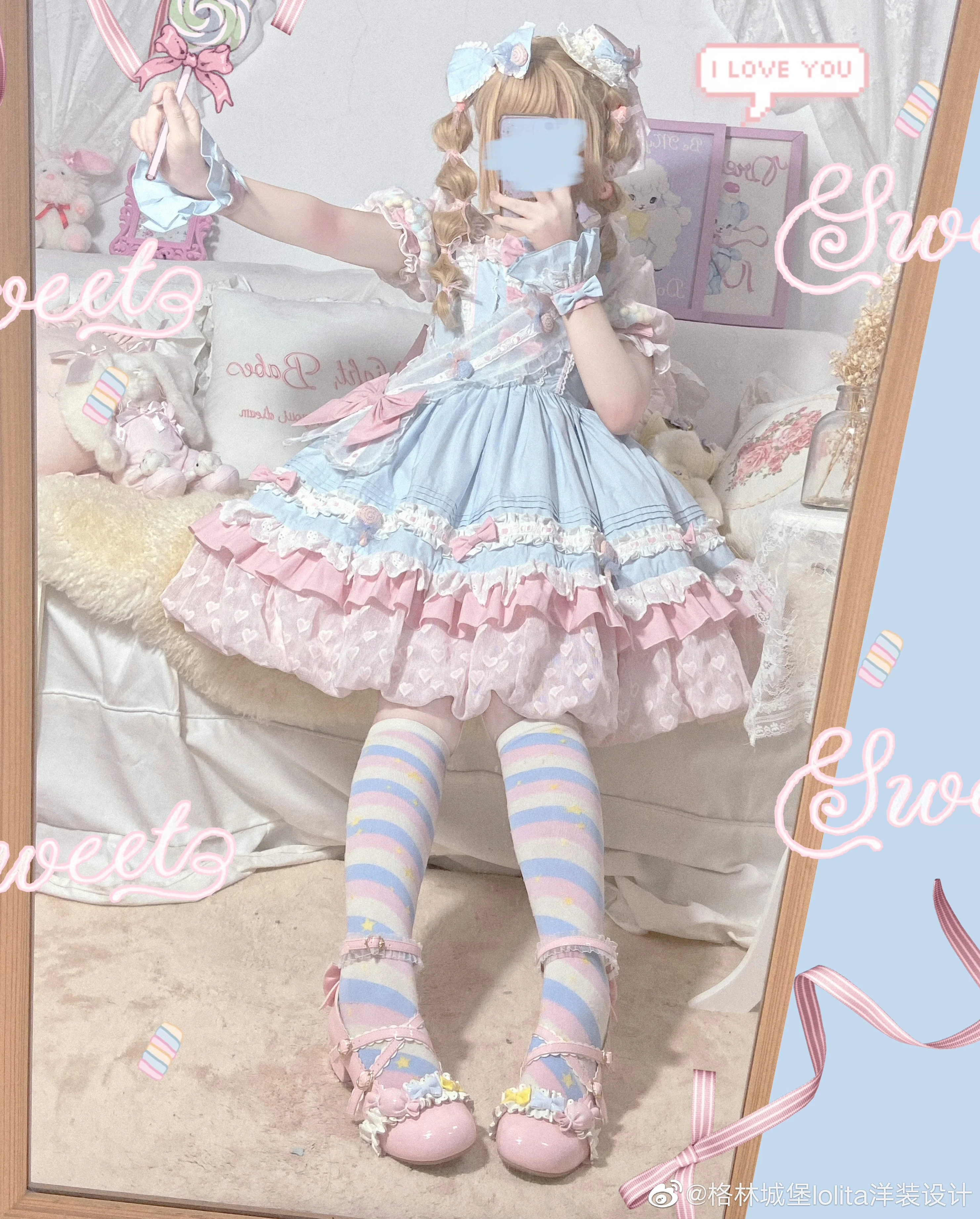 Yukine's Box - Macaron Lolita Cute Stripe Socks - Image 15