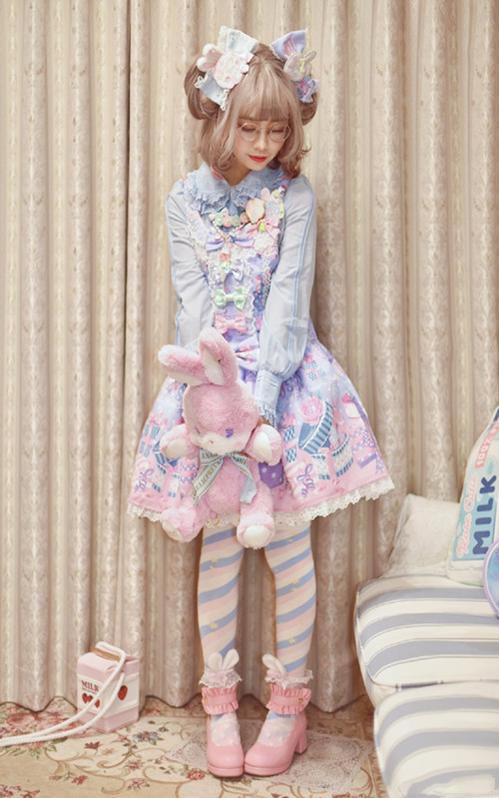 Yukine's Box - Macaron Lolita Cute Stripe Socks - Image 17