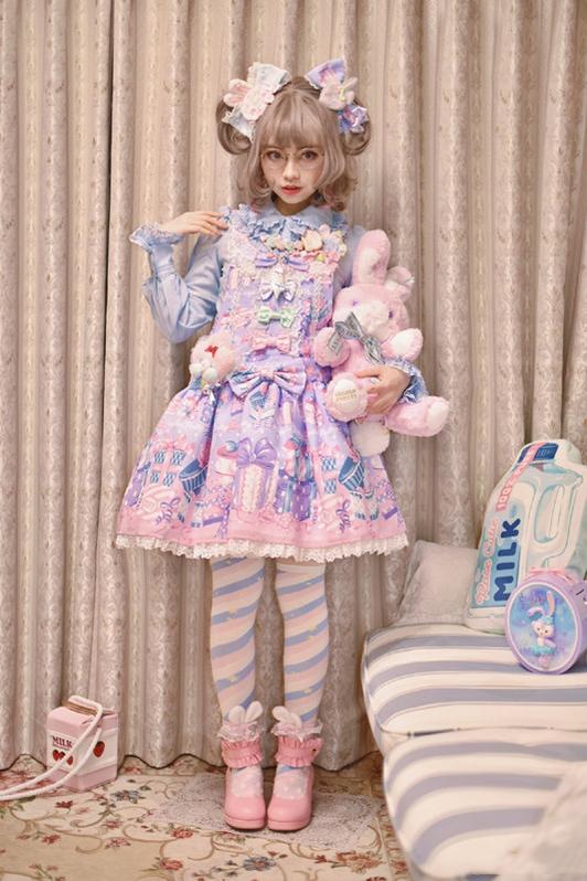 Yukine's Box - Macaron Lolita Cute Stripe Socks - Image 18