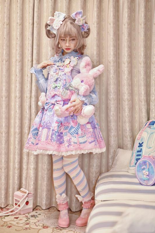 Yukine's Box - Macaron Lolita Cute Stripe Socks - Image 19