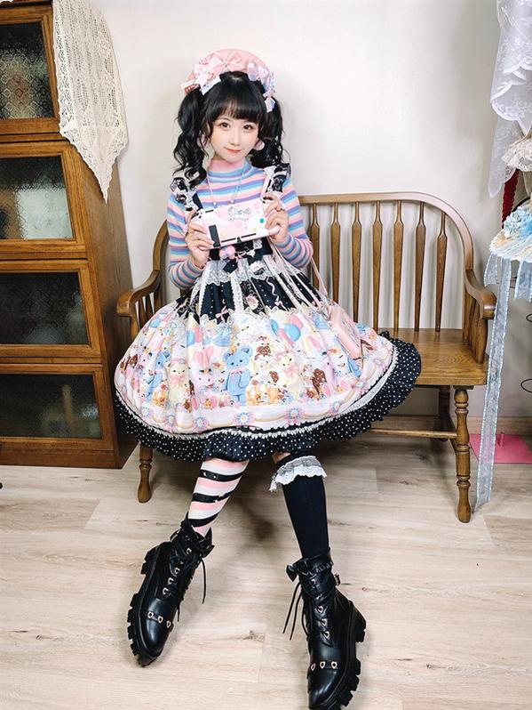 Yukine's Box - Macaron Lolita Cute Stripe Socks - Image 22