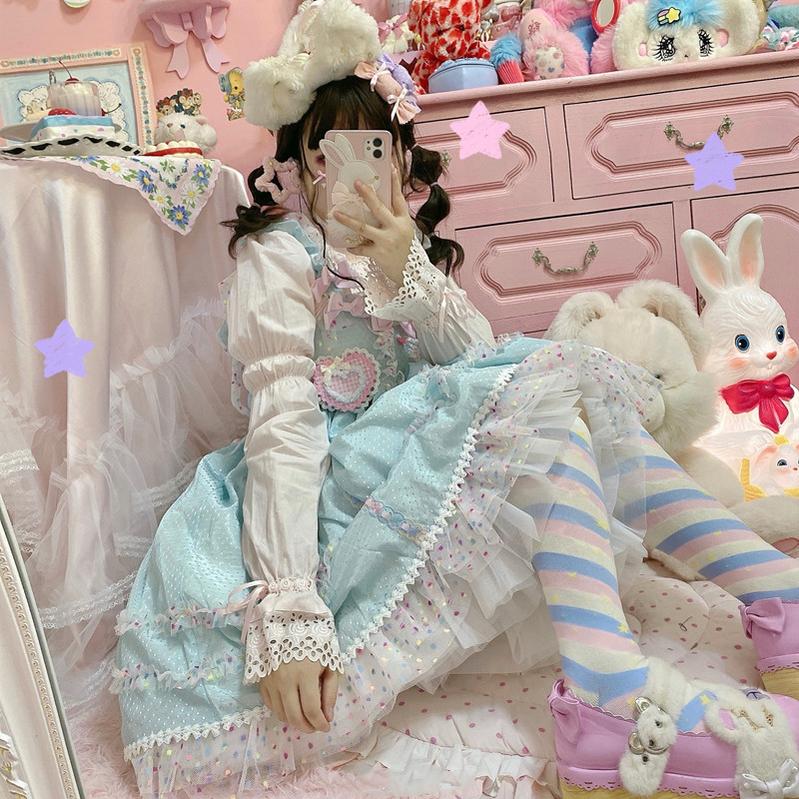 Yukine's Box - Macaron Lolita Cute Stripe Socks - Image 25