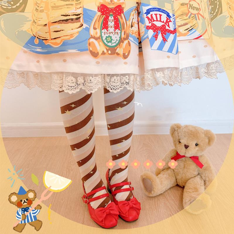 Yukine's Box - Macaron Lolita Cute Stripe Socks - Image 30