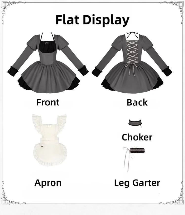 With PUJI - Suki - Maid Lolita OP Set, Detachable Apron, Juliet Sleeve - Image 29