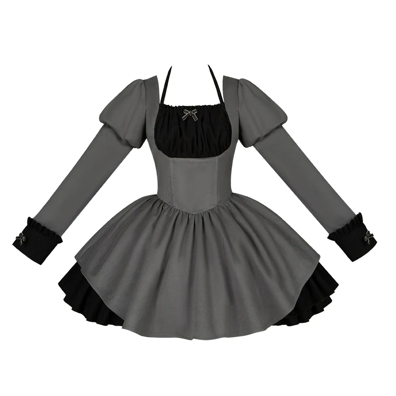 With PUJI - Suki - Maid Lolita OP Set, Detachable Apron, Juliet Sleeve - Image 34
