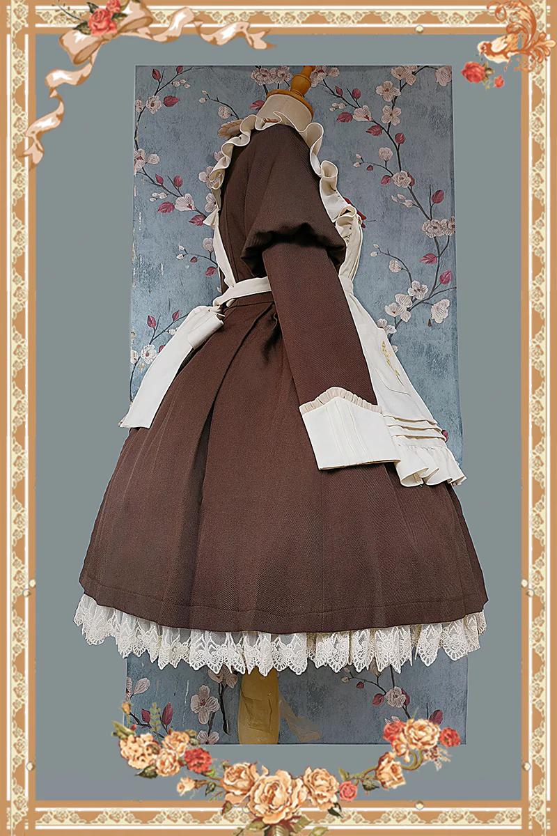 Suliko - Maid Lolita OP Set with Soldier Style Waist Pack and Apron - Image 20