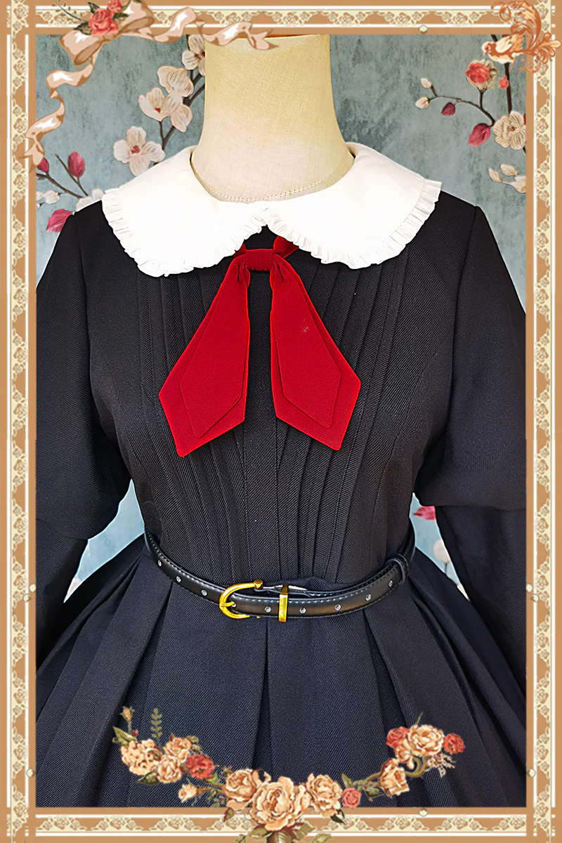 Suliko - Maid Lolita OP Set with Soldier Style Waist Pack and Apron - Image 31