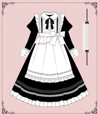 Maid Lolita Puff Sleeve Black Dress - Image 26