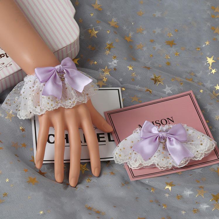 Light Purple Sweet Lolita KC Cuffs Hat - Image 4