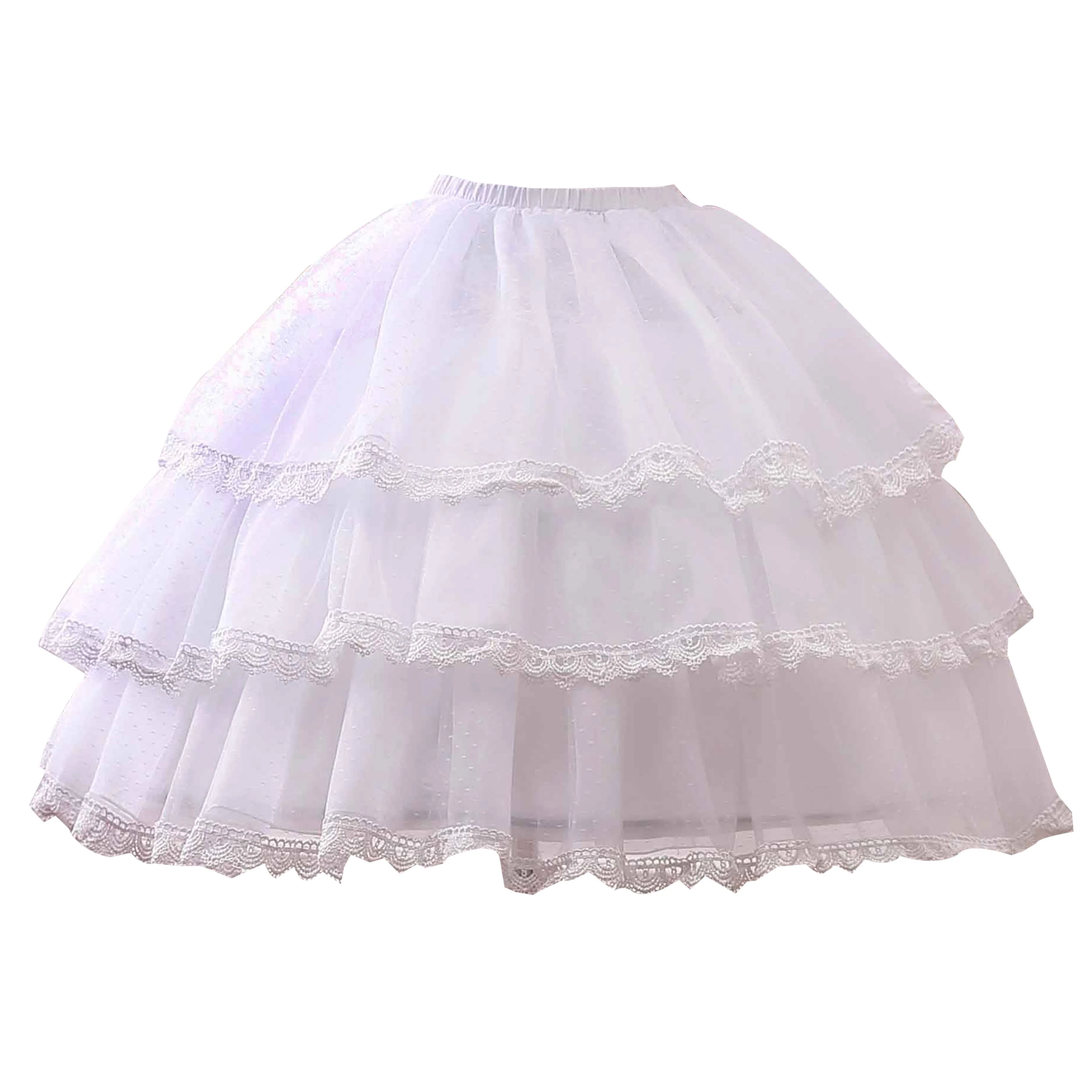 White Elegant Lolita Petticoat, Adjustable Length - Image 5