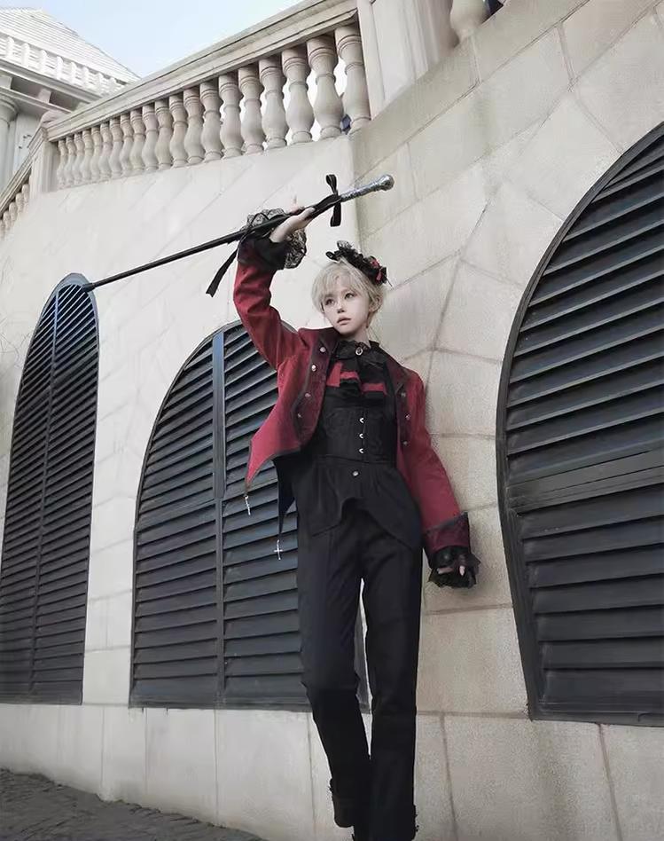 Coffin of Pilgrimage - Medieval European Ouji Lolita Shirt & Pants Suit - Image 8