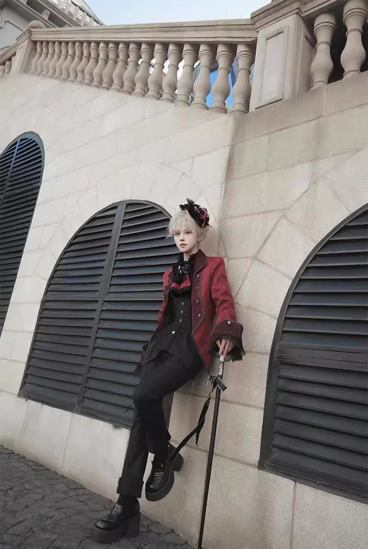 Coffin of Pilgrimage - Medieval European Ouji Lolita Shirt & Pants Suit - Image 9