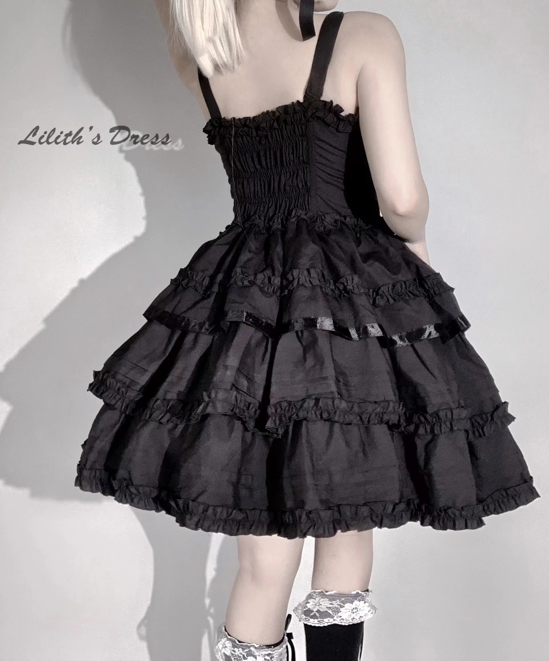 Mengfuzi - LiLith - Christmas Gothic Lolita JSK Dress, Short Sleeve Bolero - Image 11