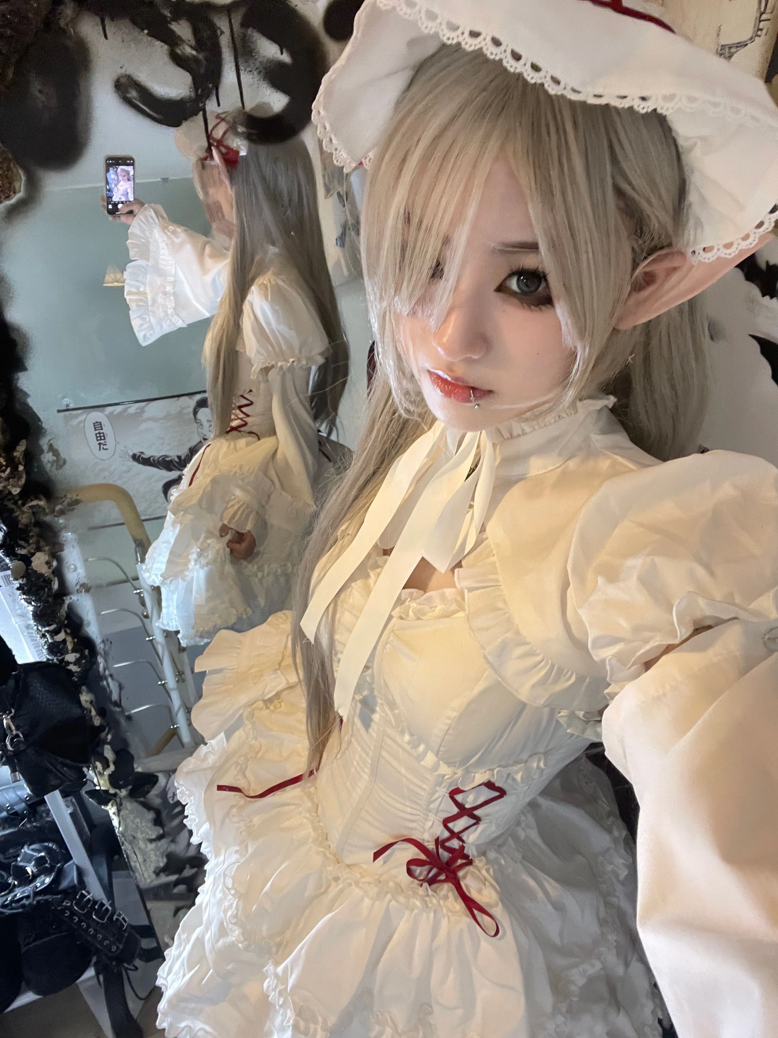 Mengfuzi - LiLith - Christmas Gothic Lolita JSK Dress, Short Sleeve Bolero - Image 20