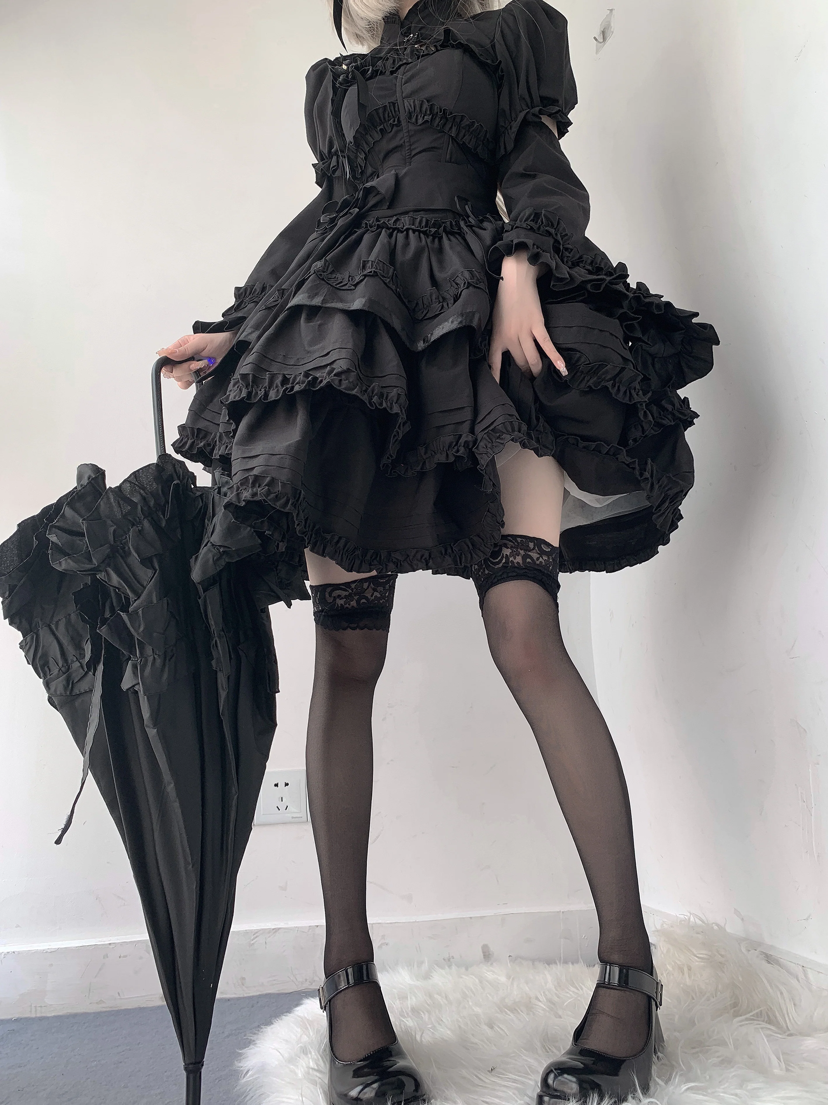 Mengfuzi - LiLith - Christmas Gothic Lolita JSK Dress, Short Sleeve Bolero - Image 23