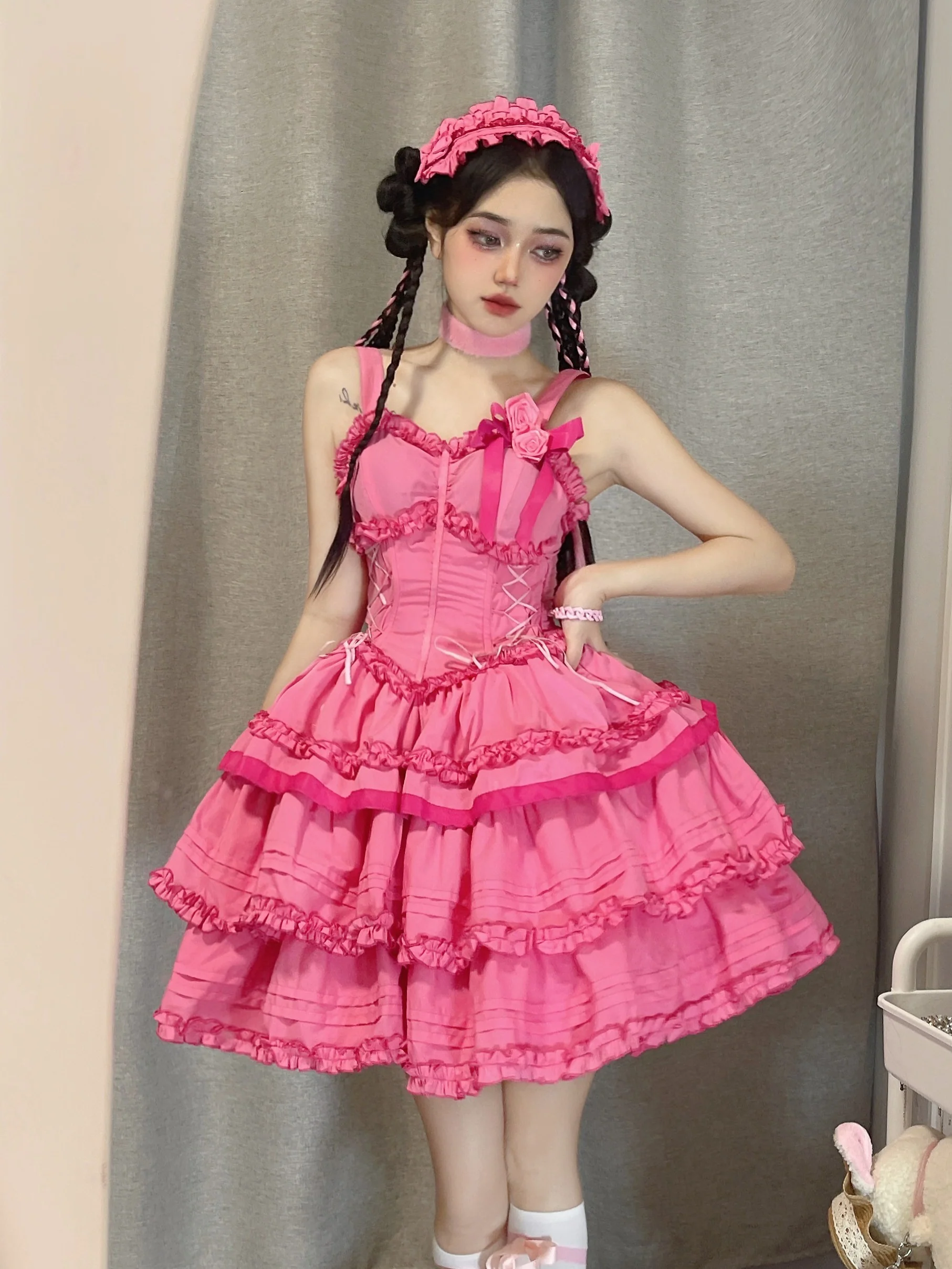 Mengfuzi - LiLith - Christmas Gothic Lolita JSK Dress, Short Sleeve Bolero - Image 25