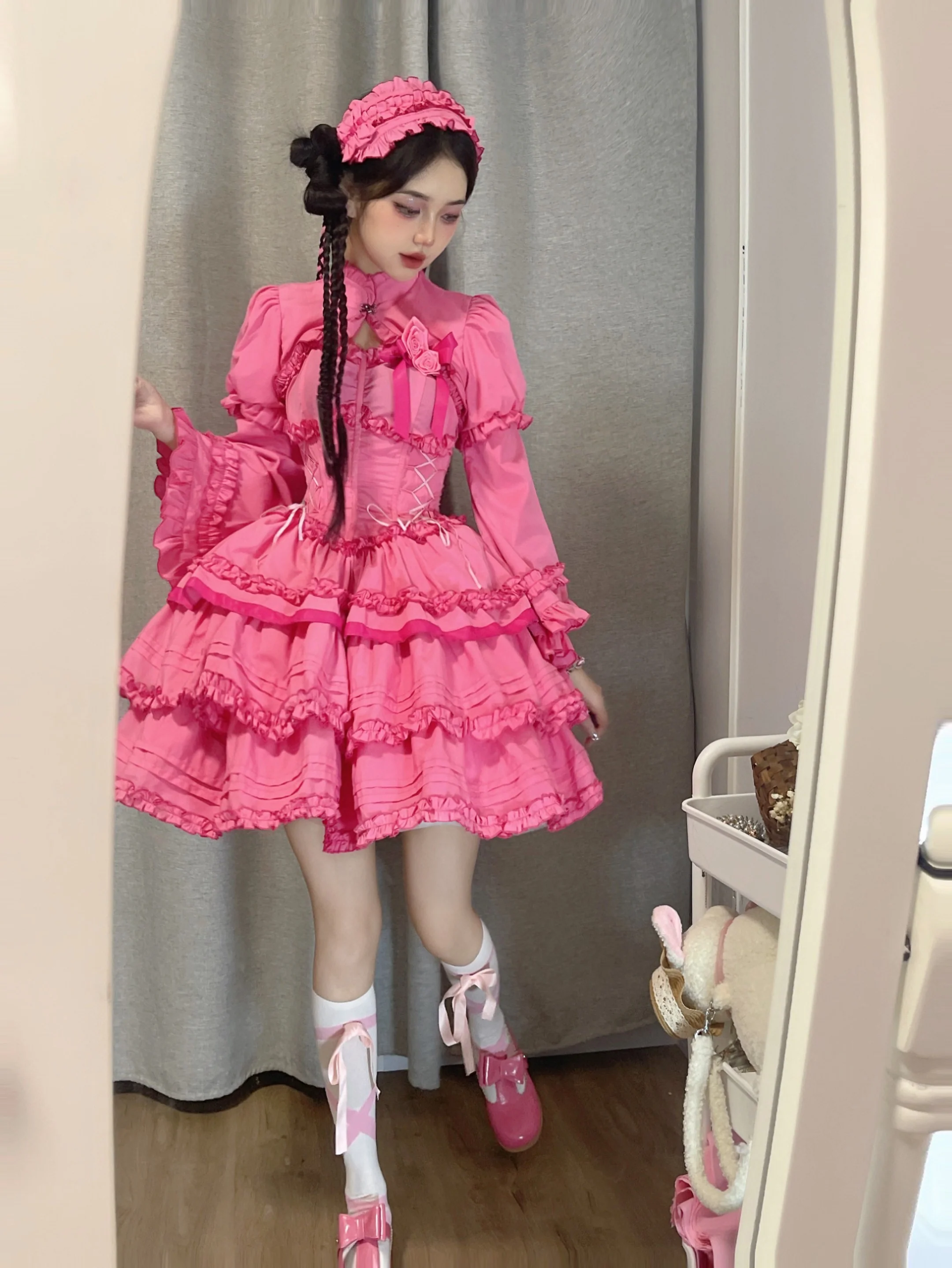 Mengfuzi - LiLith - Christmas Gothic Lolita JSK Dress, Short Sleeve Bolero - Image 29