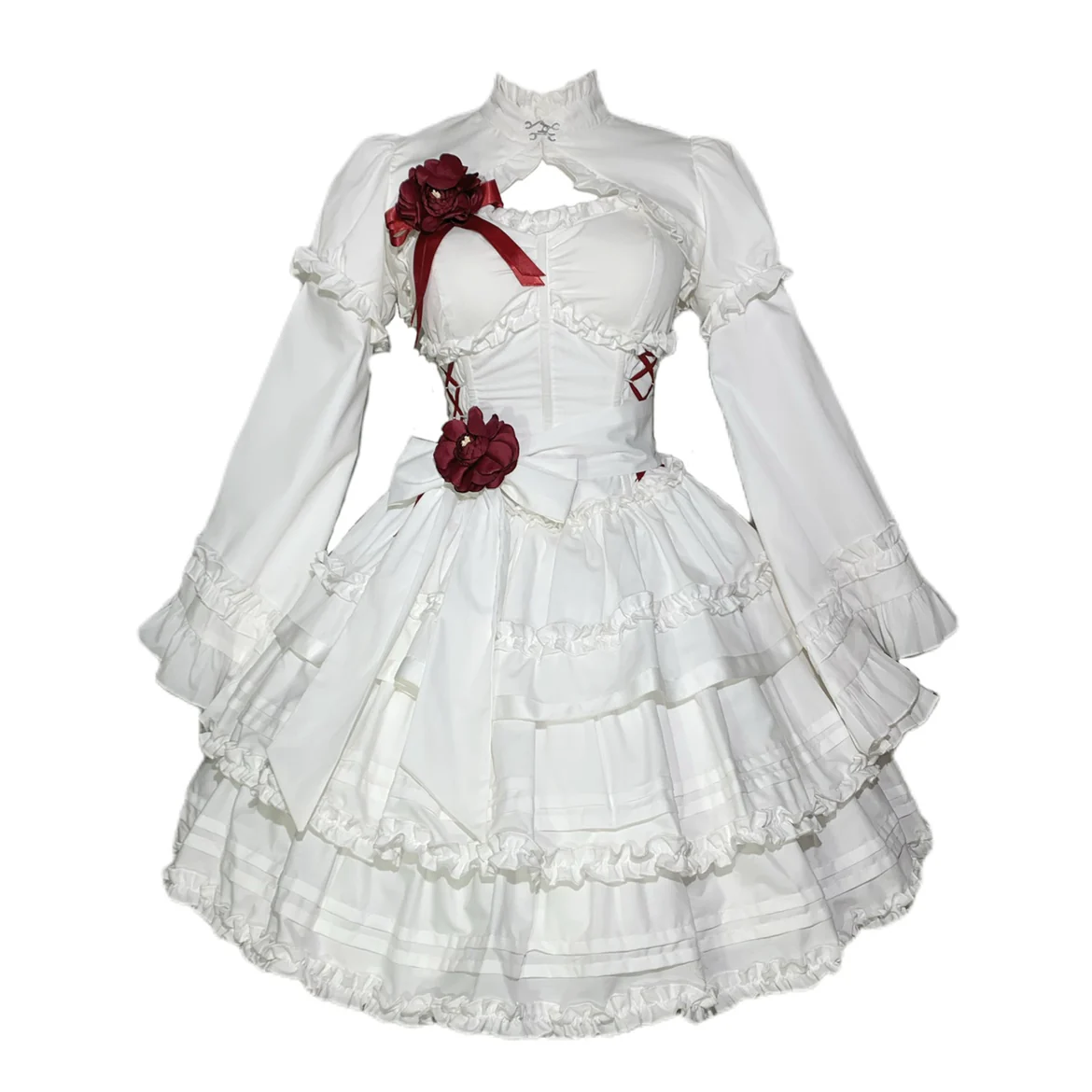 Mengfuzi - LiLith - Christmas Gothic Lolita JSK Dress, Short Sleeve Bolero - Image 5