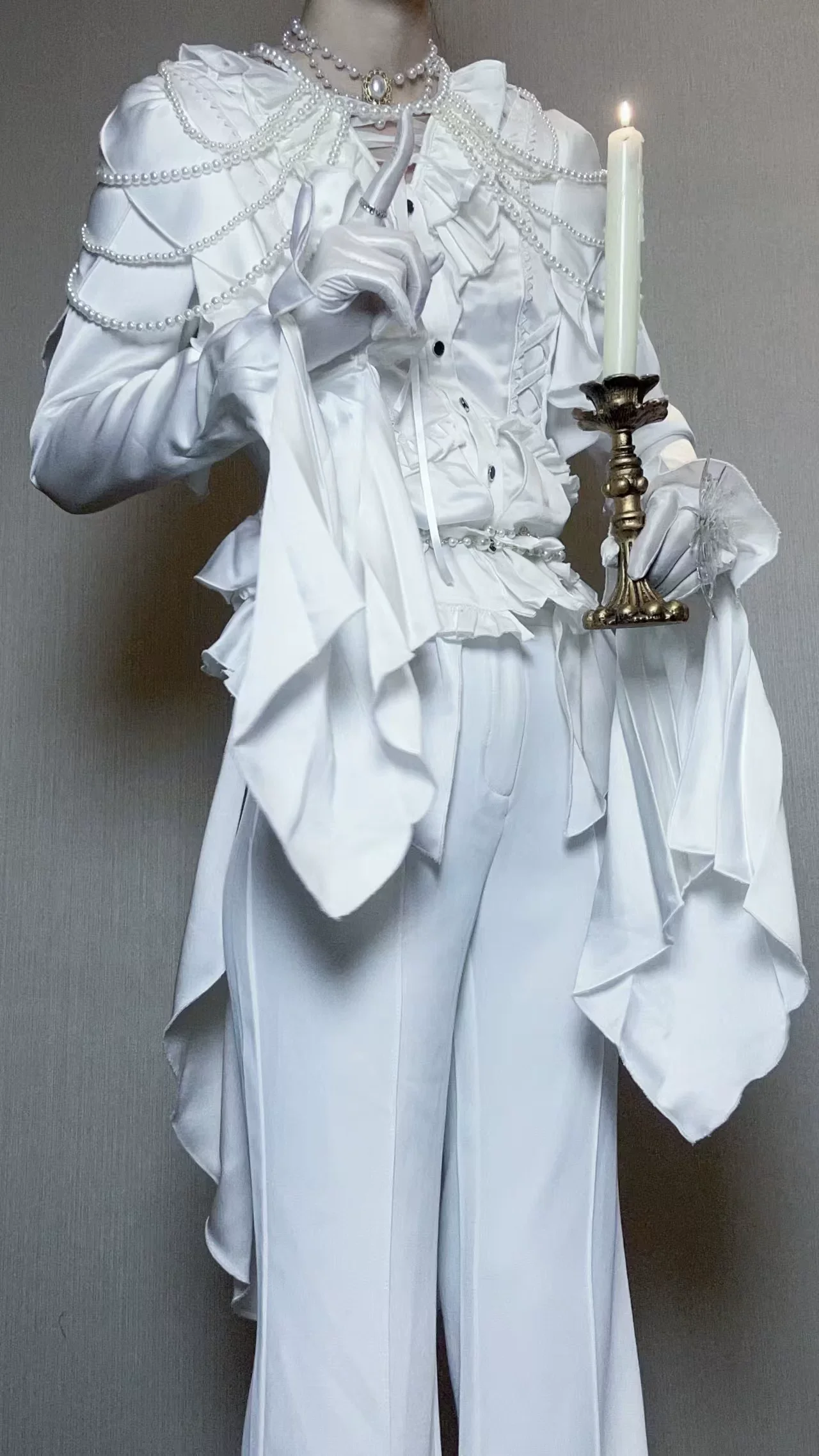 Abyssal Echo - Mermaid Inspired Ouji Lolita Shirt & Side Zipper SK Dress - Image 28