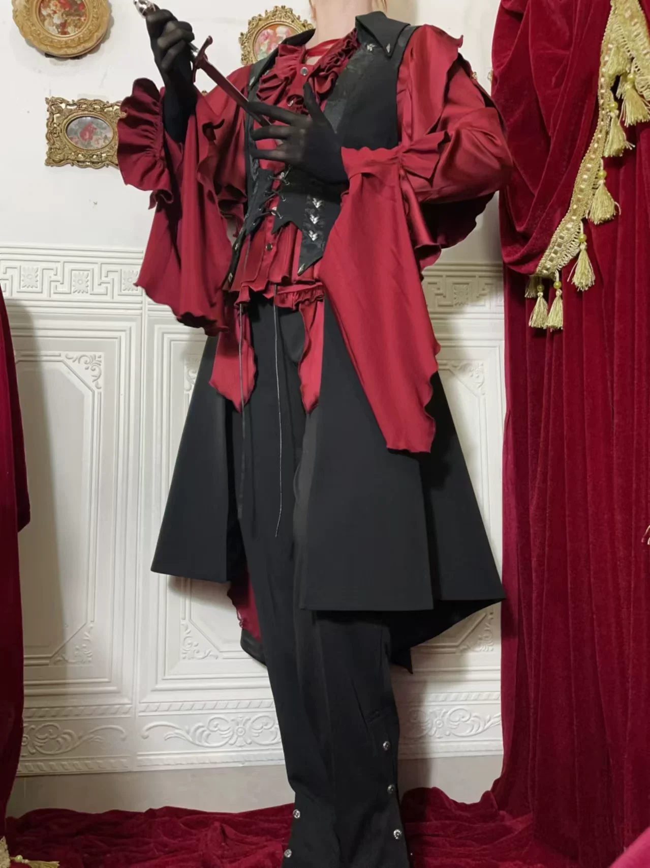 Abyssal Echo - Mermaid Inspired Ouji Lolita Shirt & Side Zipper SK Dress - Image 49