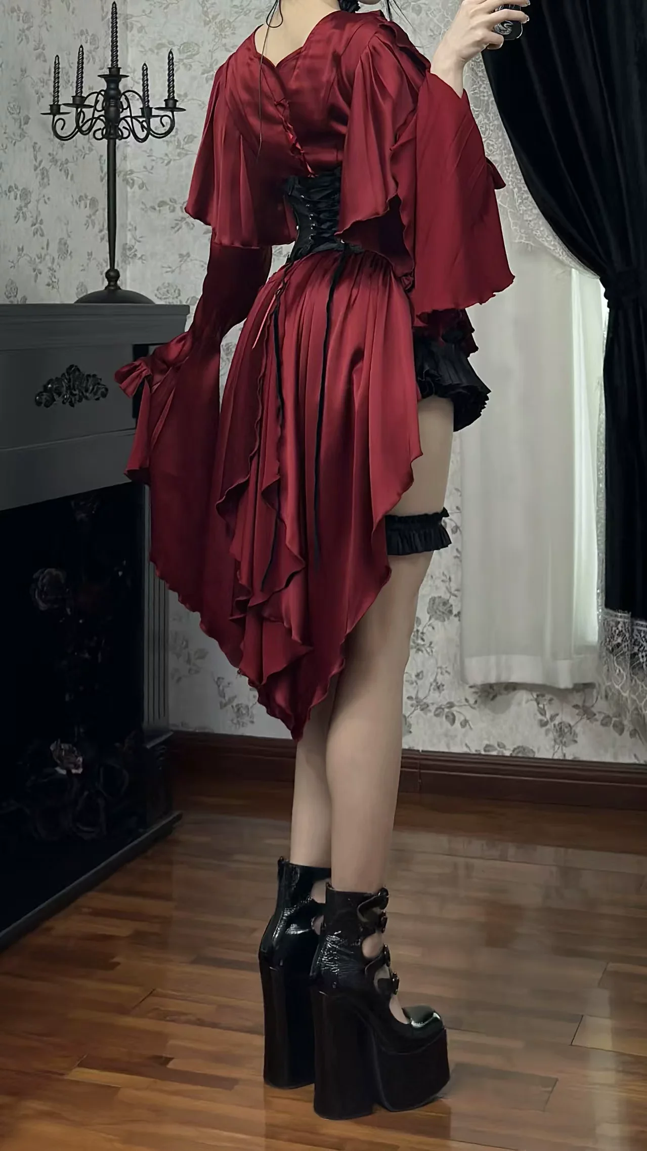 Abyssal Echo - Mermaid Inspired Ouji Lolita Shirt & Side Zipper SK Dress - Image 52