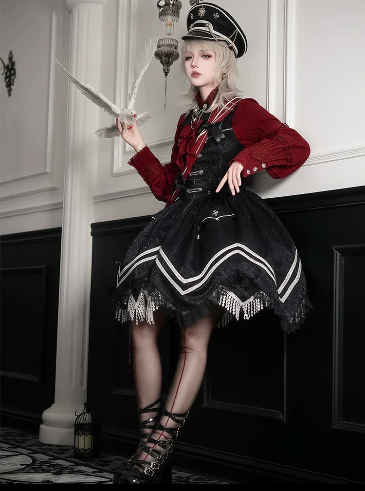 Dawnbreaker - Military Lolita JSK, Diamond Shaped Hemline - Image 17